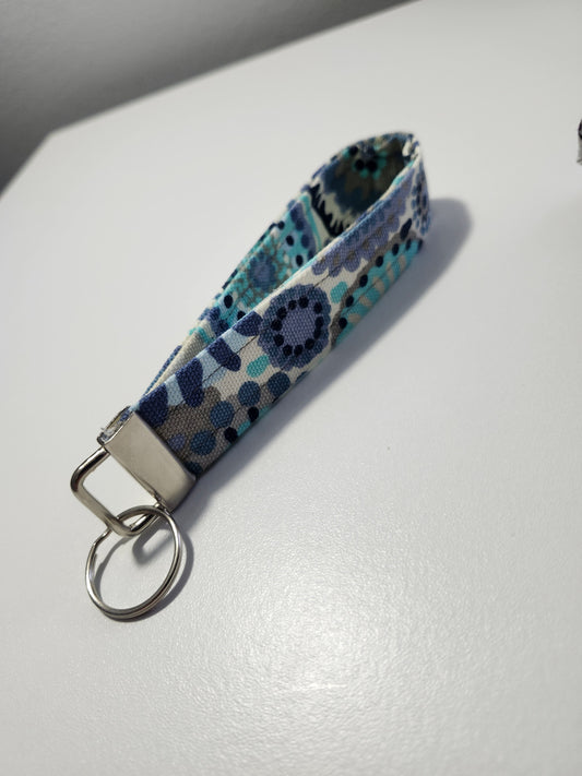 Blue Circles Print Wrist Strap